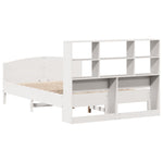 Seng Med Bokhylle Uten Madrass Hvit 160X200 Cm Heltre Furu