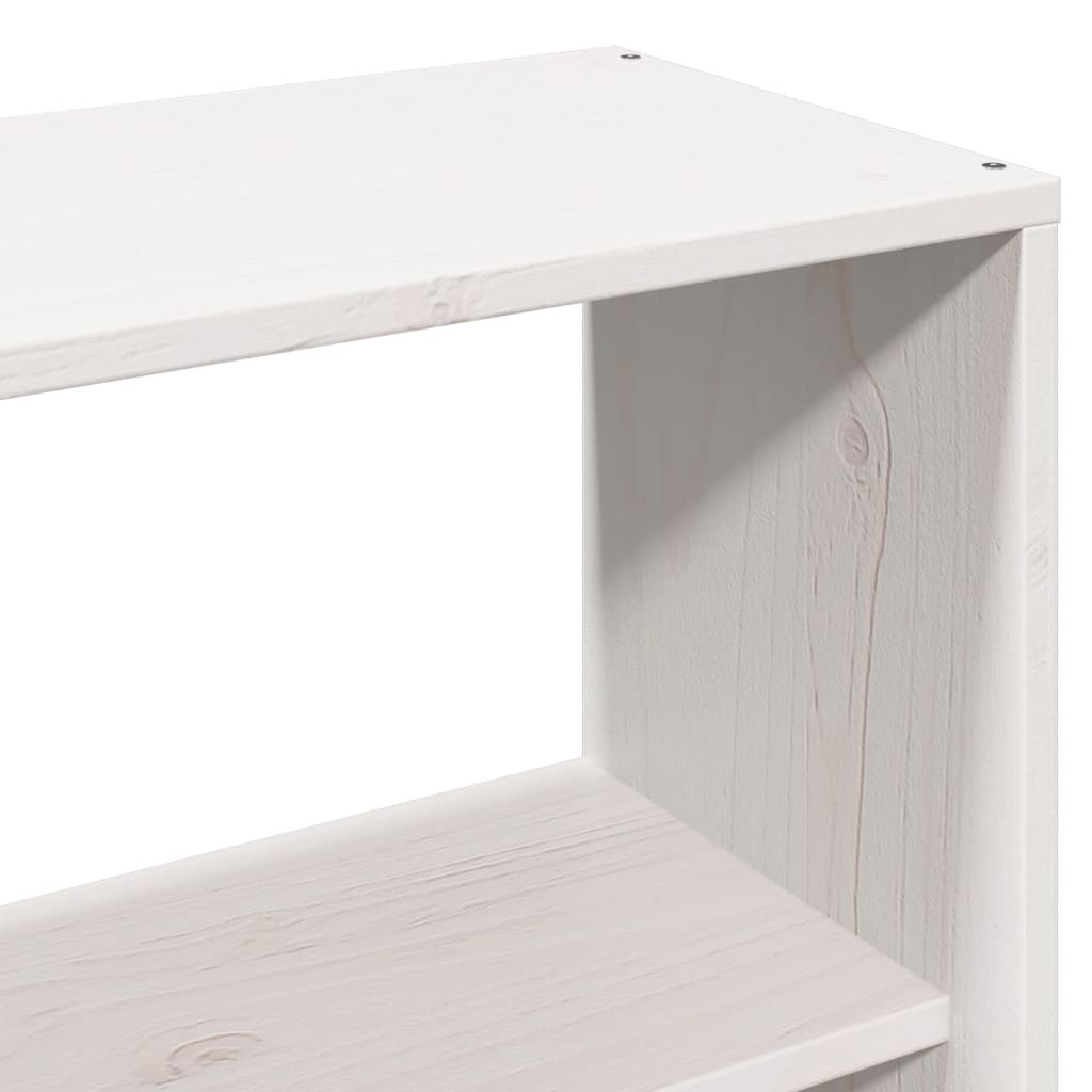 Seng Med Bokhylle Uten Madrass Hvit 160X200 Cm Heltre Furu