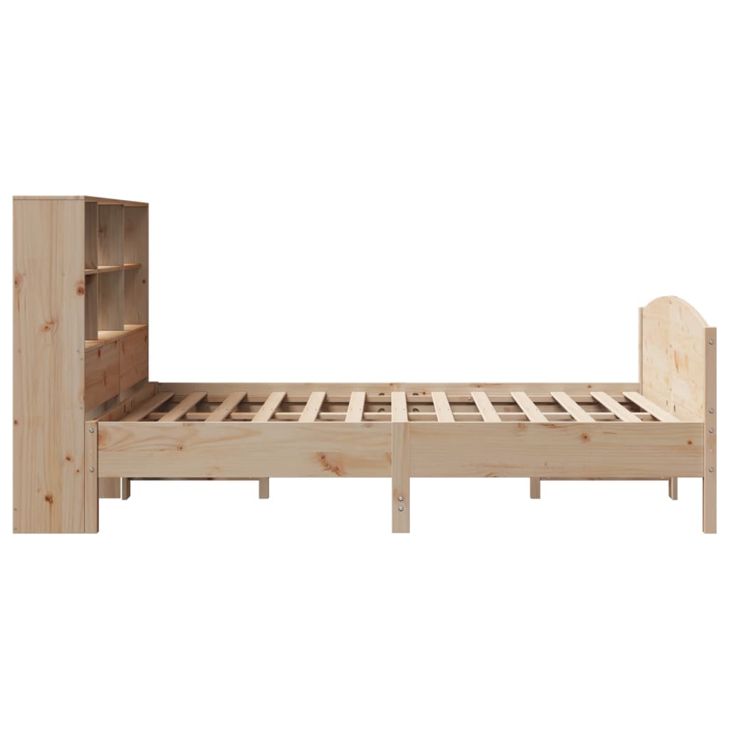 Seng Med Bokhylle Uten Madrass 140X200 Cm Heltre Furu