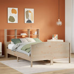 Seng Med Bokhylle Uten Madrass 140X200 Cm Heltre Furu