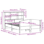Seng Med Bokhylle Uten Madrass Voksbrun 140X200 Cm Heltre Furu