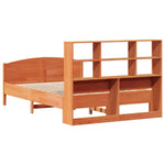 Seng Med Bokhylle Uten Madrass Voksbrun 140X200 Cm Heltre Furu