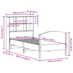 Seng Med Bokhylle Uten Madrass Voksbrun 100X200 Cm Heltre Furu