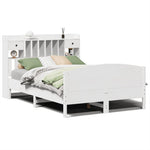 Seng Med Bokhylle Uten Madrass Hvit 140X200 Cm Heltre Furu