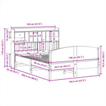 Seng Med Bokhylle Uten Madrass Hvit 140X200 Cm Heltre Furu
