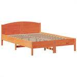 Seng Med Bokhylle Uten Madrass Voksbrun 140X200 Cm Heltre Furu