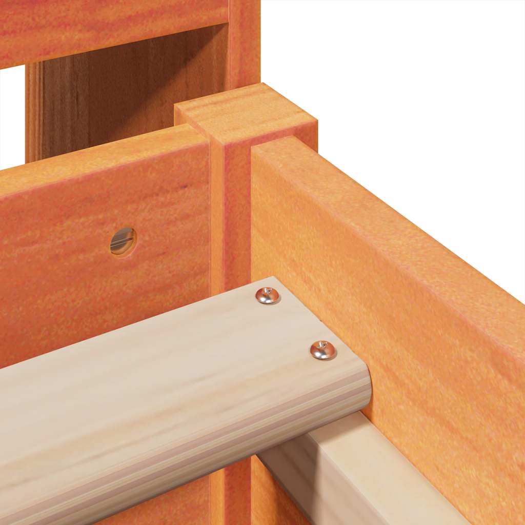 Seng Med Bokhylle Uten Madrass Voksbrun 100X200 Cm Heltre Furu