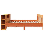Seng Med Bokhylle Uten Madrass Voksbrun 180X200 Cm Heltre Furu