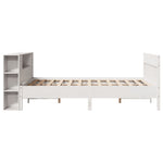 Seng Med Bokhylle Uten Madrass Hvit 150X200 Cm Heltre Furu