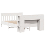 Seng Med Bokhylle Uten Madrass Hvit 140X200 Cm Heltre Furu