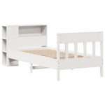 Seng Med Bokhylle Uten Madrass Hvit 75X190 Cm Heltre Furu