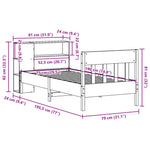 Seng Med Bokhylle Uten Madrass Hvit 75X190 Cm Heltre Furu