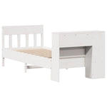 Seng Med Bokhylle Uten Madrass Hvit 75X190 Cm Heltre Furu