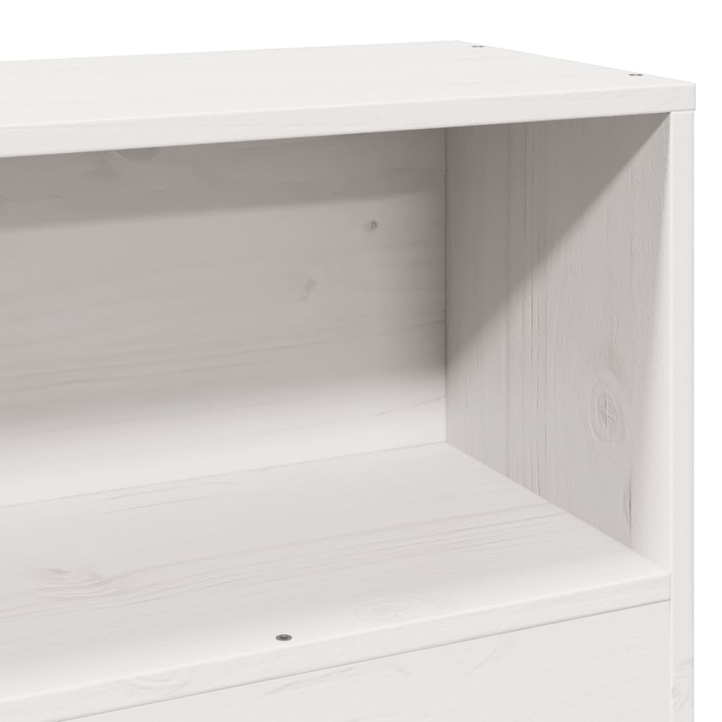 Seng Med Bokhylle Uten Madrass Hvit 75X190 Cm Heltre Furu
