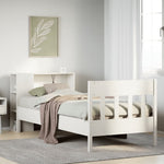 Seng Med Bokhylle Uten Madrass Hvit 75X190 Cm Heltre Furu