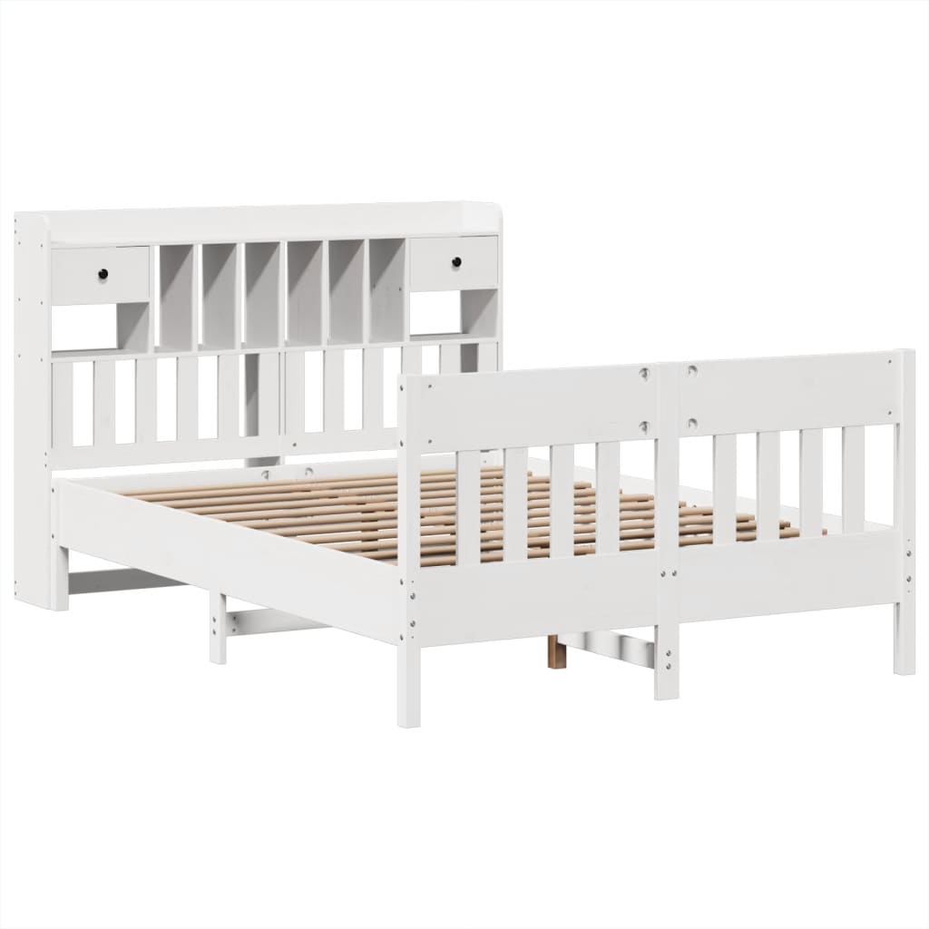 Sengeramme Uten Madrass Hvit 140X190 Cm Heltre Furu