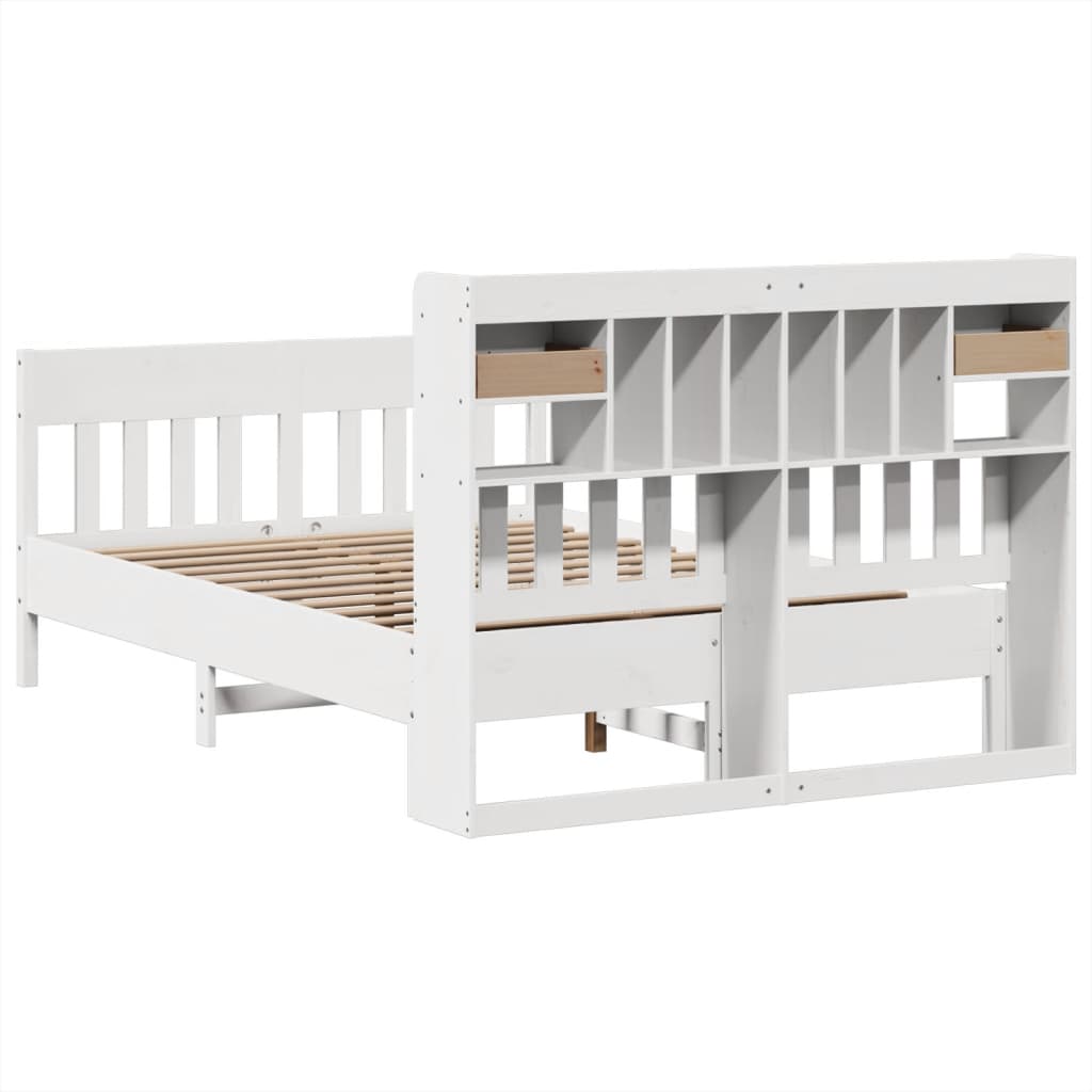 Sengeramme Uten Madrass Hvit 140X190 Cm Heltre Furu