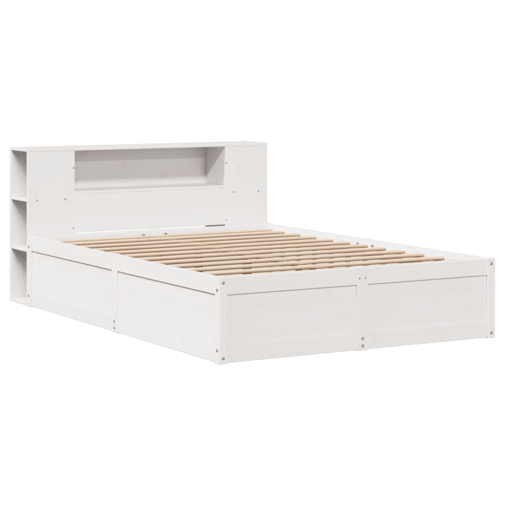 Sengeramme Uten Madrass Hvit 140X190 Cm Heltre Furu