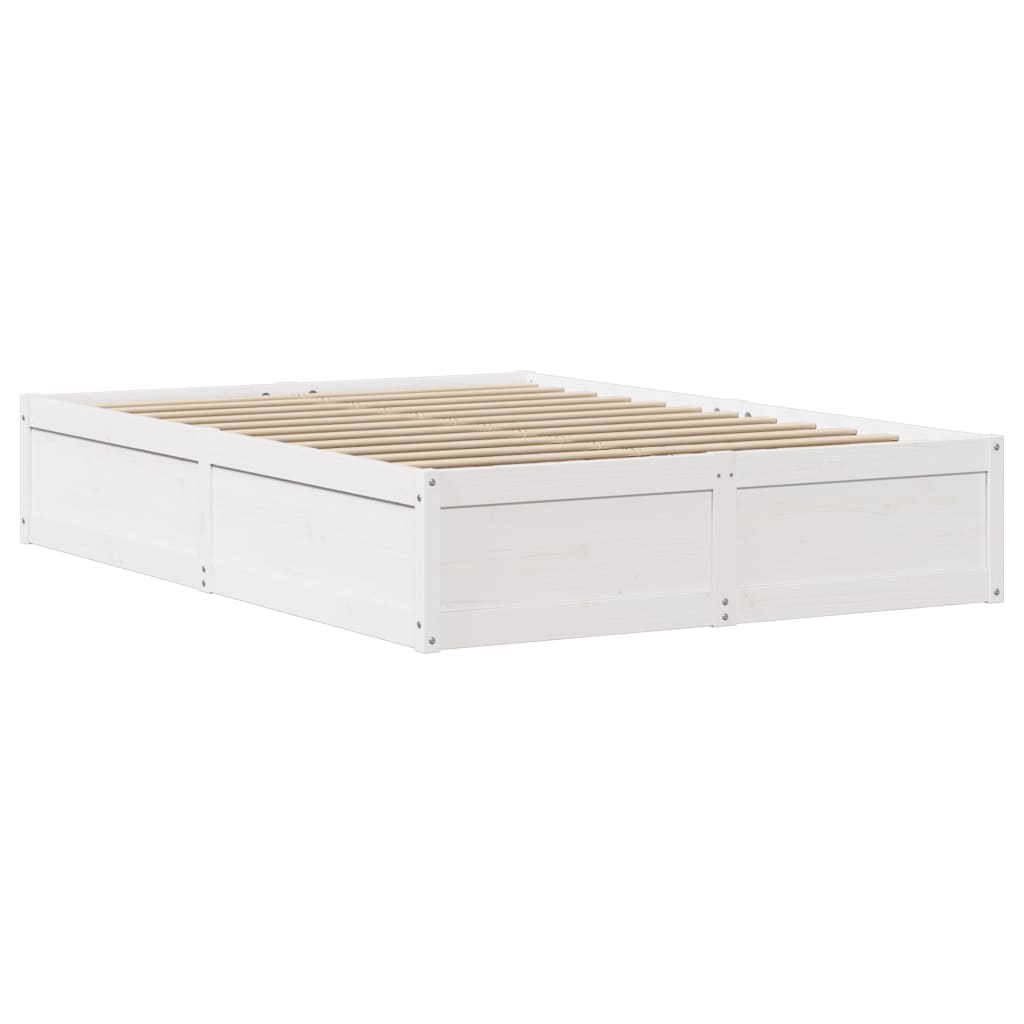 Sengeramme Uten Madrass Hvit 140X190 Cm Heltre Furu