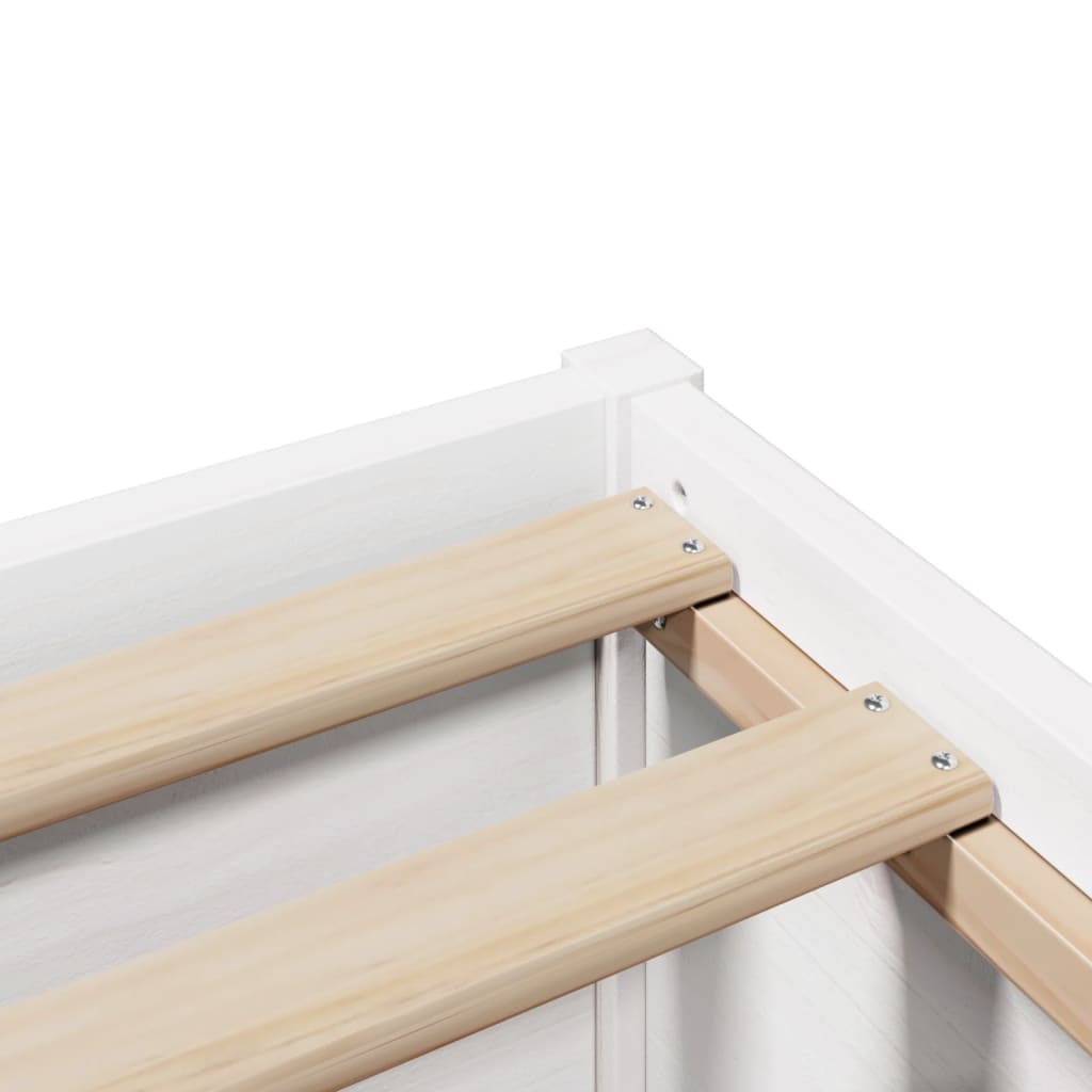 Sengeramme Uten Madrass Hvit 140X190 Cm Heltre Furu