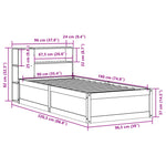 Sengeramme Uten Madrass 90X190 Cm Heltre Furu