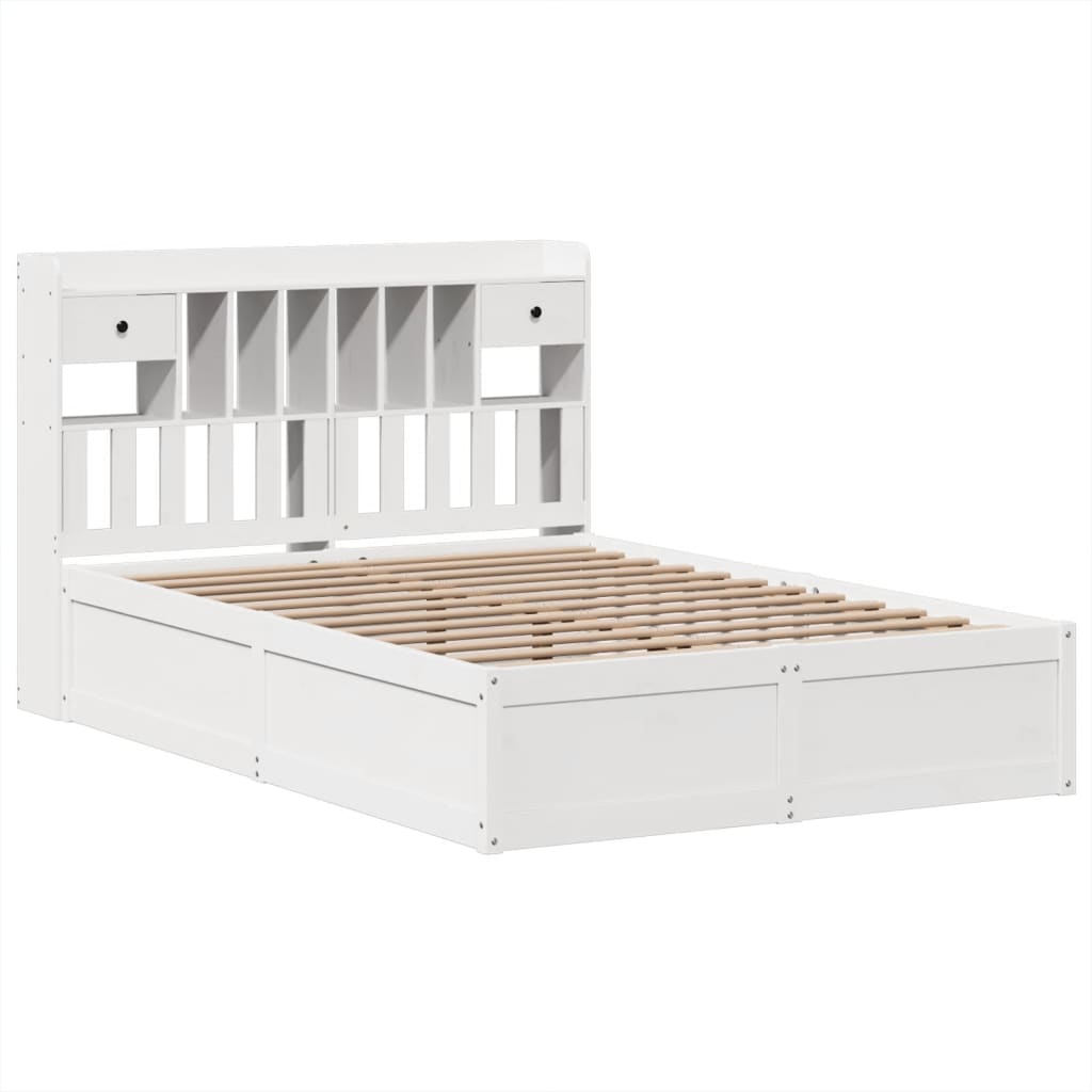 Sengeramme Uten Madrass Hvit 140X190 Cm Heltre Furu