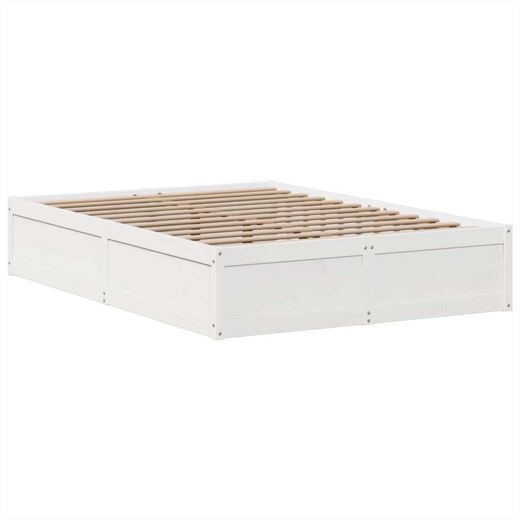 Sengeramme Uten Madrass Hvit 140X190 Cm Heltre Furu