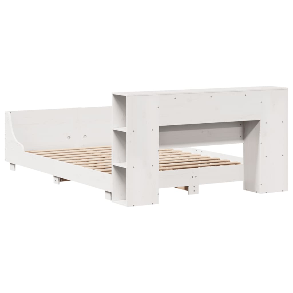 Sengeramme Uten Madrass Hvit 140X190 Cm Heltre Furu