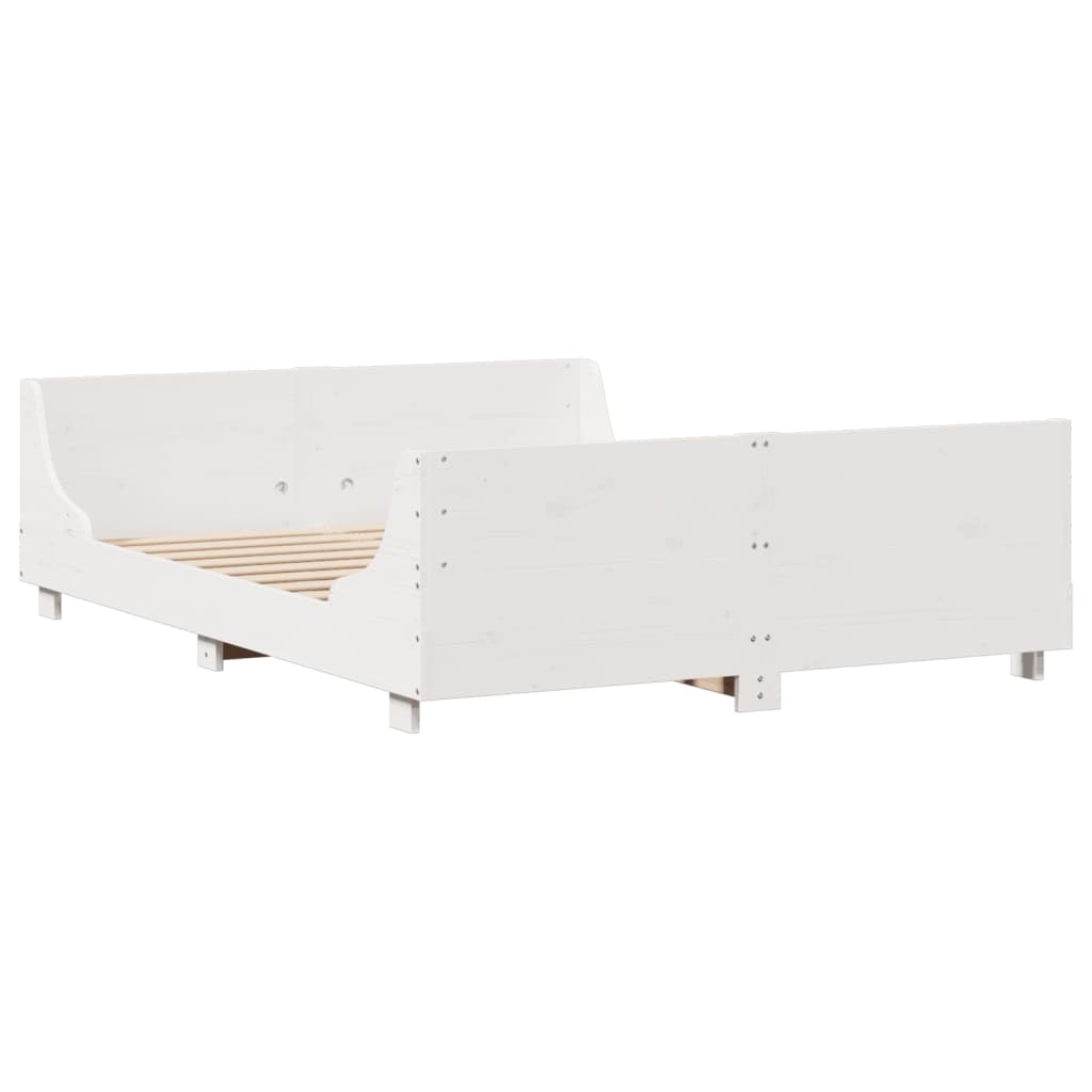 Seng Med Bokhylle Uten Madrass Hvit 160X200 Cm Heltre