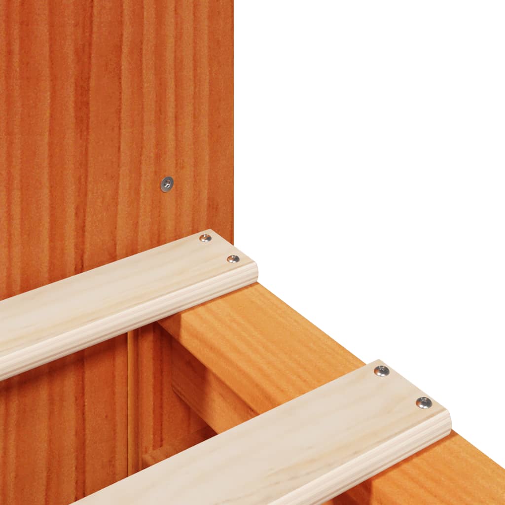 Seng Med Bokhylle Uten Madrass Voksbrun 140X200 Cm Heltre