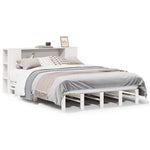 Seng Med Bokhylle Uten Madrass Hvit 150X200 Cm Heltre