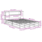 Seng Med Bokhylle Uten Madrass Hvit 160X200 Cm Heltre