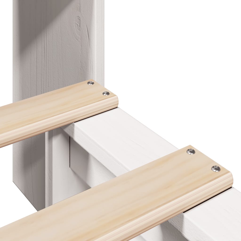 Seng Med Bokhylle Uten Madrass Hvit 100X200 Cm Heltre