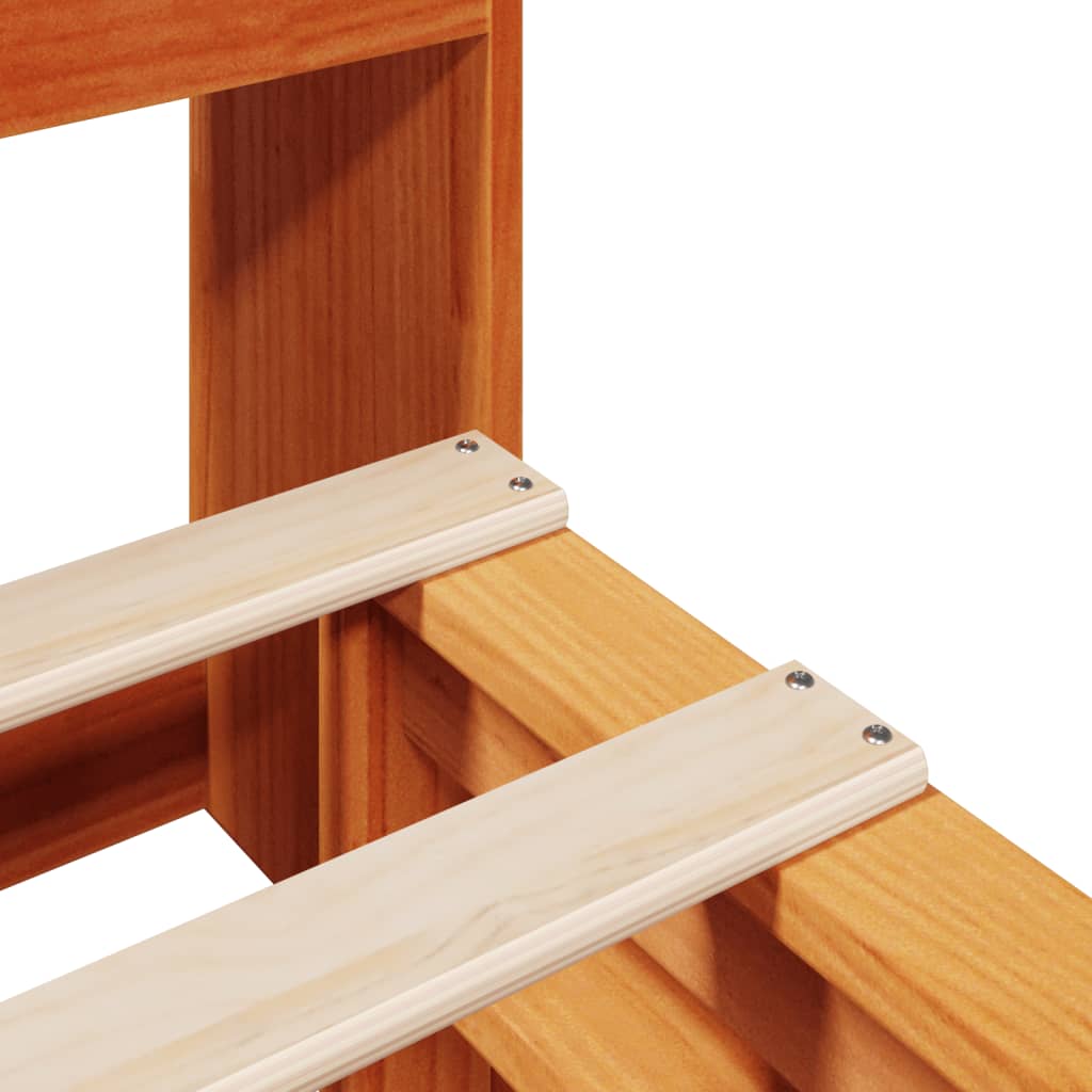 Seng Med Bokhylle Uten Madrass Voksbrun 120X200 Cm Heltre