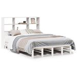 Seng Med Bokhylle Uten Madrass Hvit 140X200 Cm Heltre