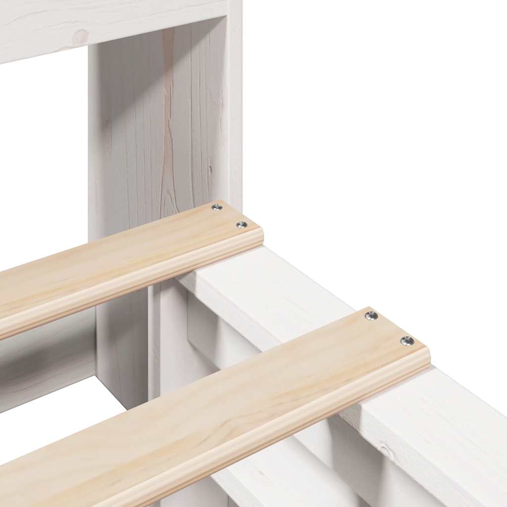 Seng Med Bokhylle Uten Madrass Hvit 140X200 Cm Heltre