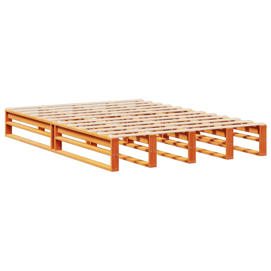 Seng Med Bokhylle Uten Madrass Voksbrun 150X200 Cm Heltre