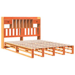 Seng Med Bokhylle Uten Madrass Voksbrun 140X200 Cm Heltre Furu