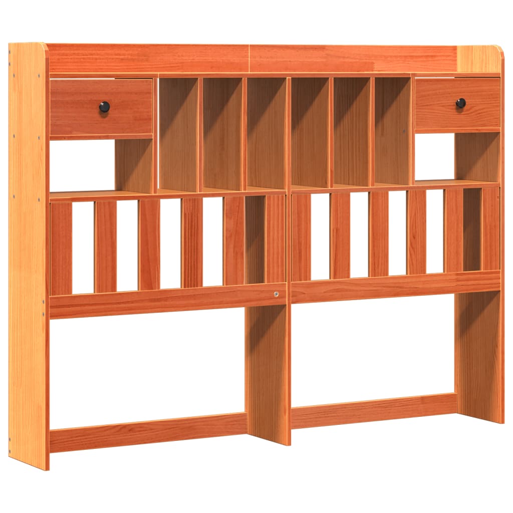 Seng Med Bokhylle Uten Madrass Voksbrun 140X200 Cm Heltre Furu