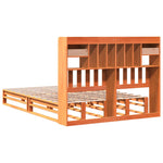 Seng Med Bokhylle Uten Madrass Voksbrun 140X200 Cm Heltre Furu