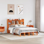 Seng Med Bokhylle Uten Madrass Voksbrun 140X200 Cm Heltre Furu