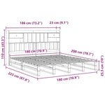Seng Med Bokhylle Uten Madrass Hvit 180X200 Cm Heltre Furu
