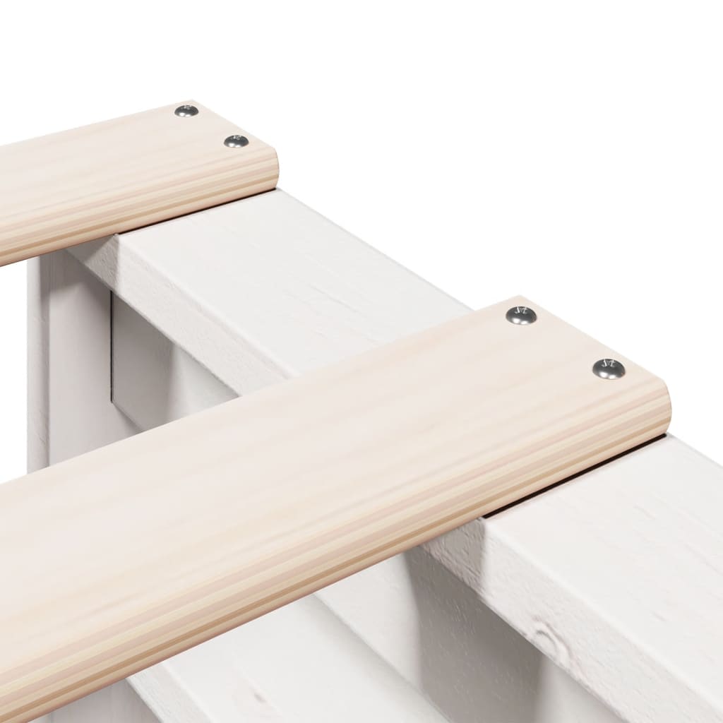 Seng Med Bokhylle Uten Madrass Hvit 180X200 Cm Heltre Furu