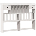 Seng Med Bokhylle Uten Madrass Hvit 140X190 Cm Heltre Furu