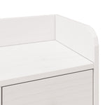 Seng Med Bokhylle Uten Madrass Hvit 140X190 Cm Heltre Furu