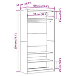 Garderobe Artisan Eik 100X50X200 Cm Konstruert Tre