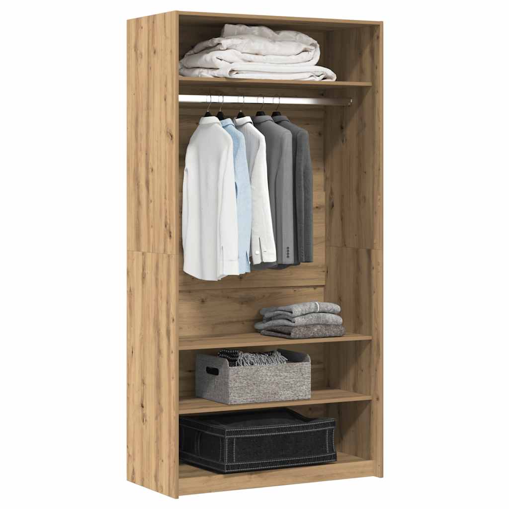 Garderobe Artisan Eik 100X50X200 Cm Konstruert Tre