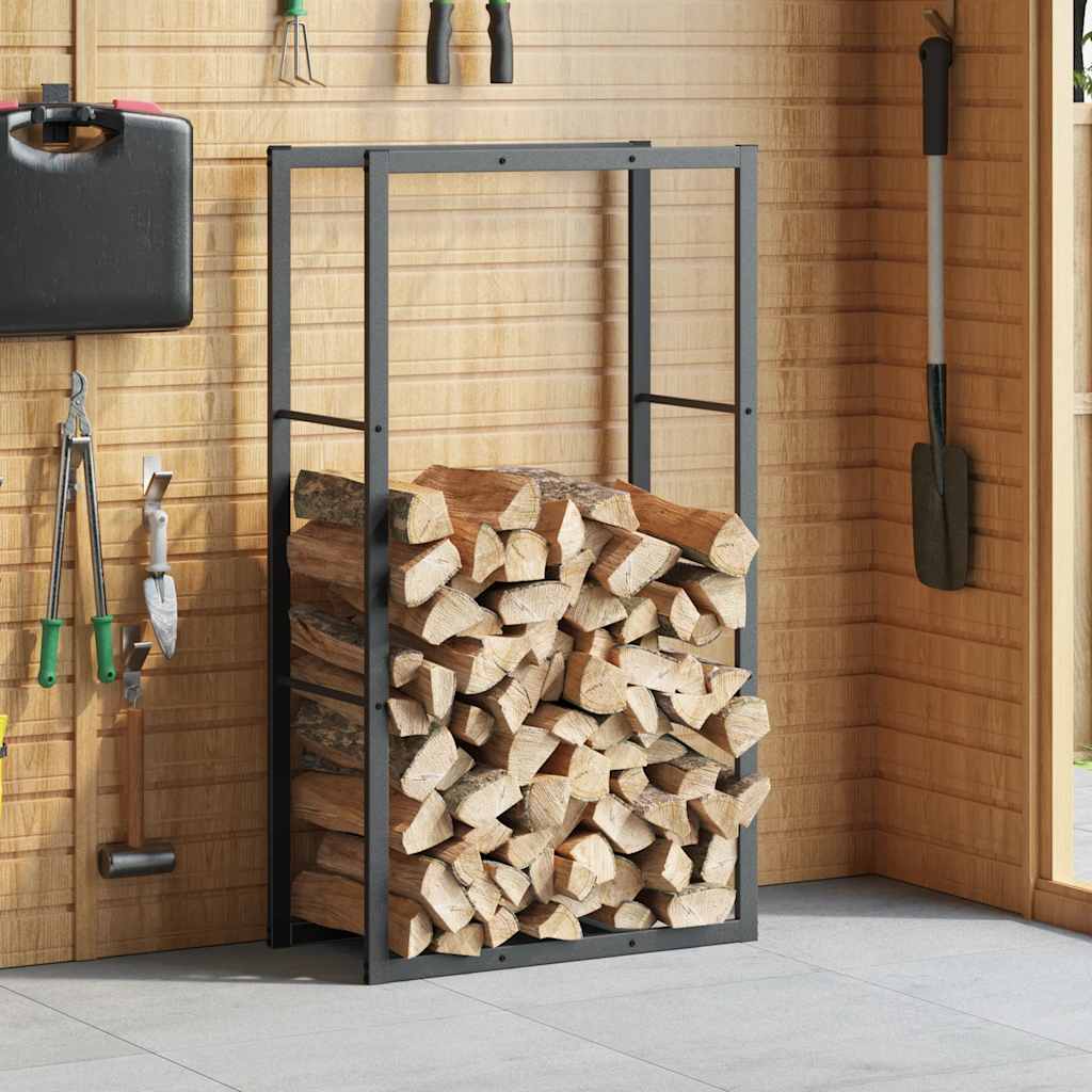 Vedstativ Svart 110X30X61 Cm Stål