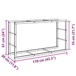 Vedstativ Svart 110X30X61 Cm Stål