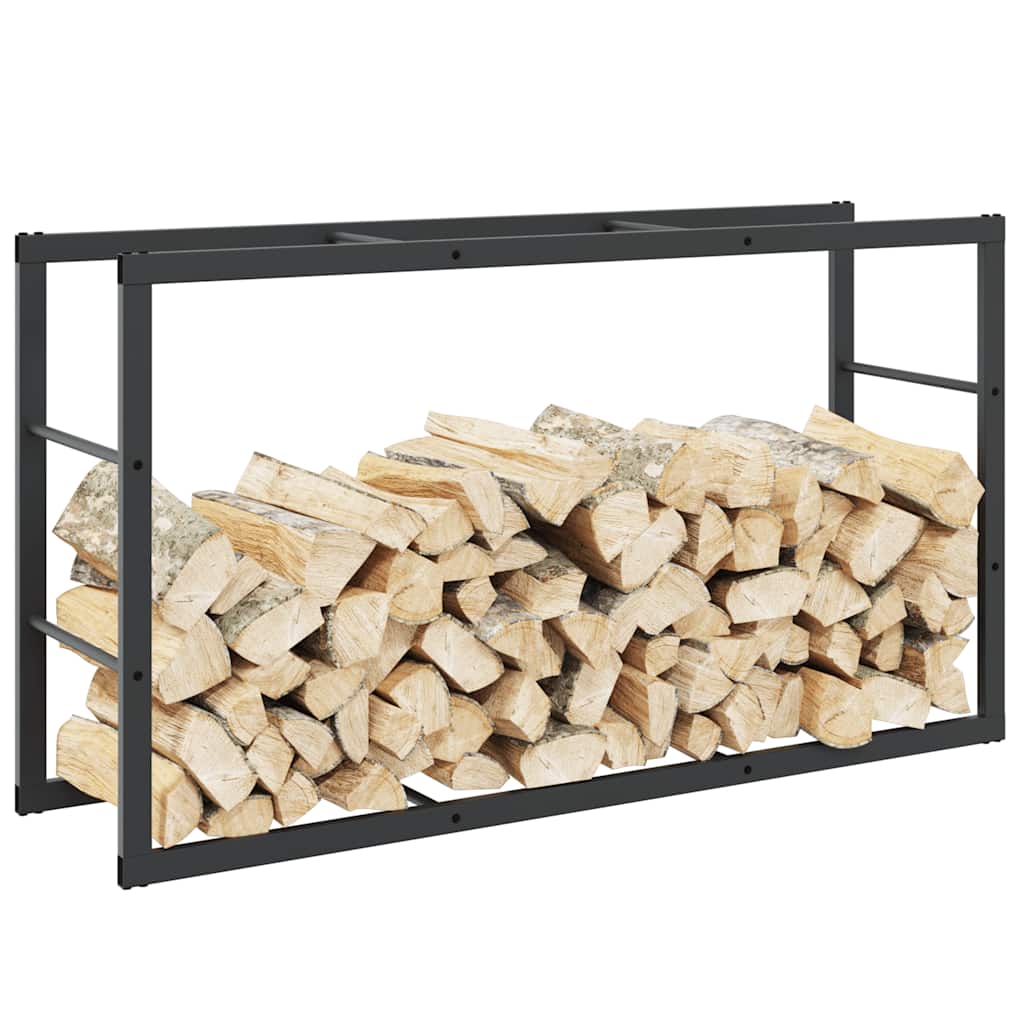 Vedstativ Svart 110X30X61 Cm Stål